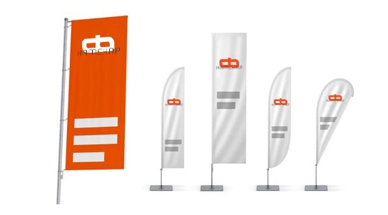 طراحی و چاپ انواع پرچم به روش یووی رول در تیراژ و اندازه های متفاوت